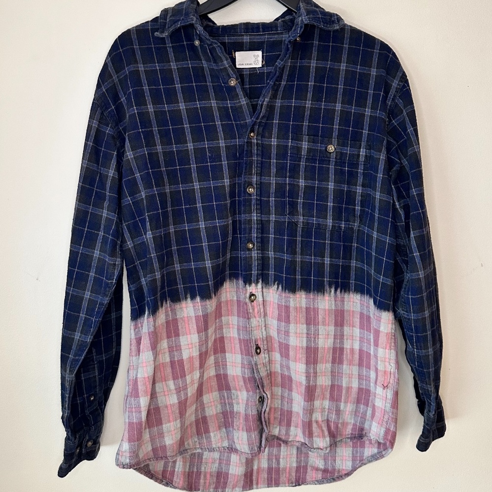 Urban Outfitters Blue and Pink Plaid Button Down Shirt